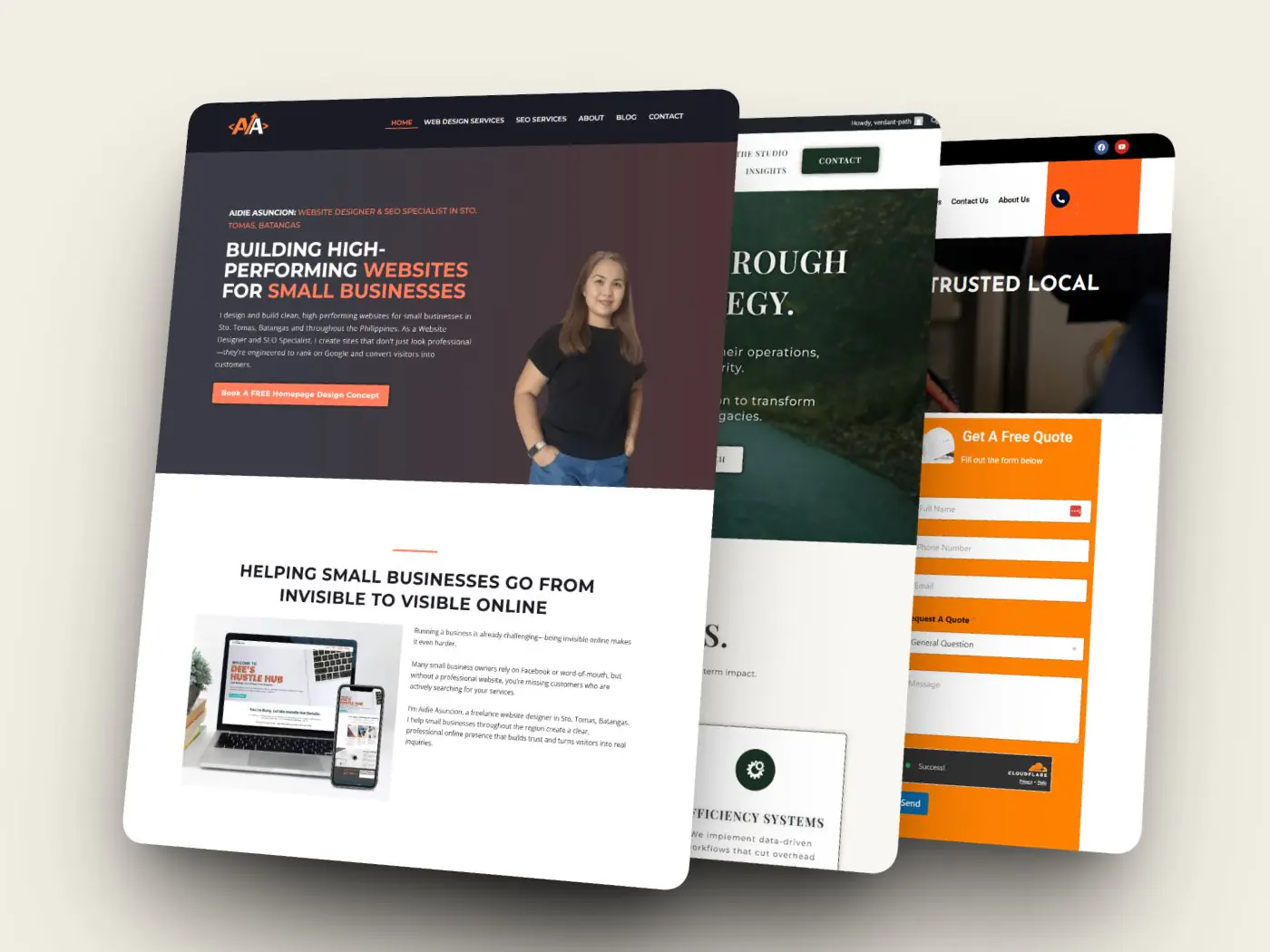 Website Production Specialist Portfolio Work Showcase